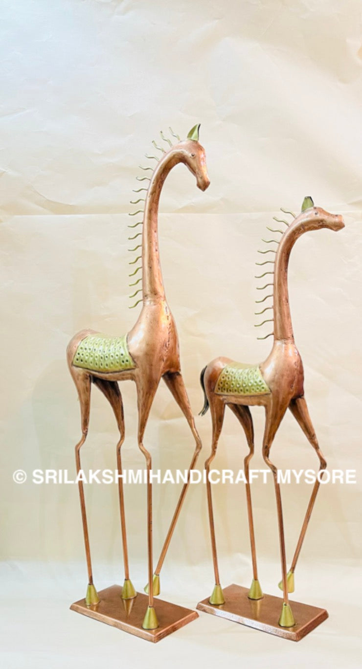 Iron Horse Sculpture Set - Contemporary Metal Art Pair