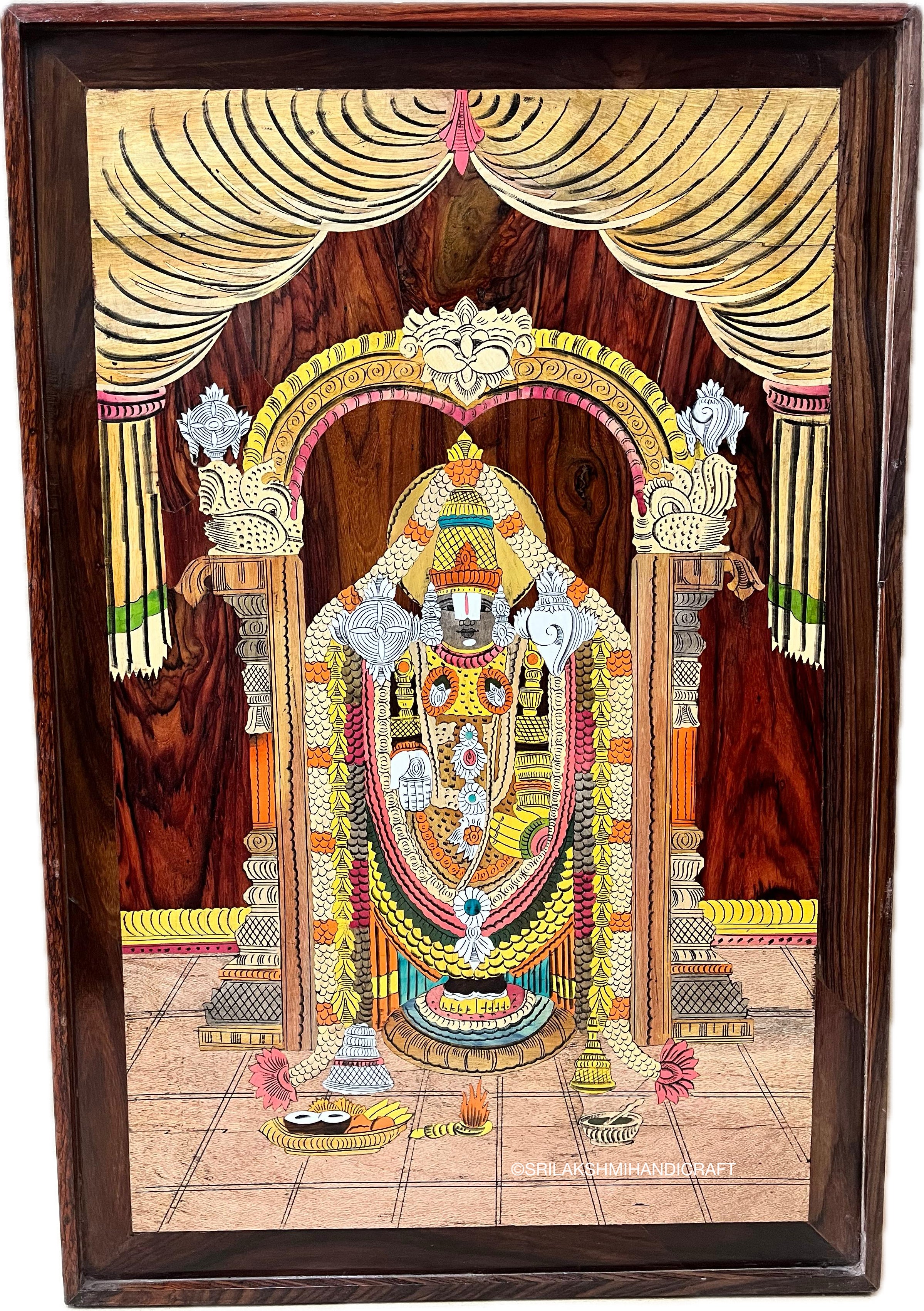 Rosewood Inlay Venkateshwara Panel