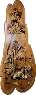 Teakwood Natural Shape Inlay Panel – Padmavat Scene – 5'×2'