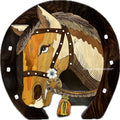 Rosewood Inlay Horse Face Horseshoe Panel – 1.5'×1.5'