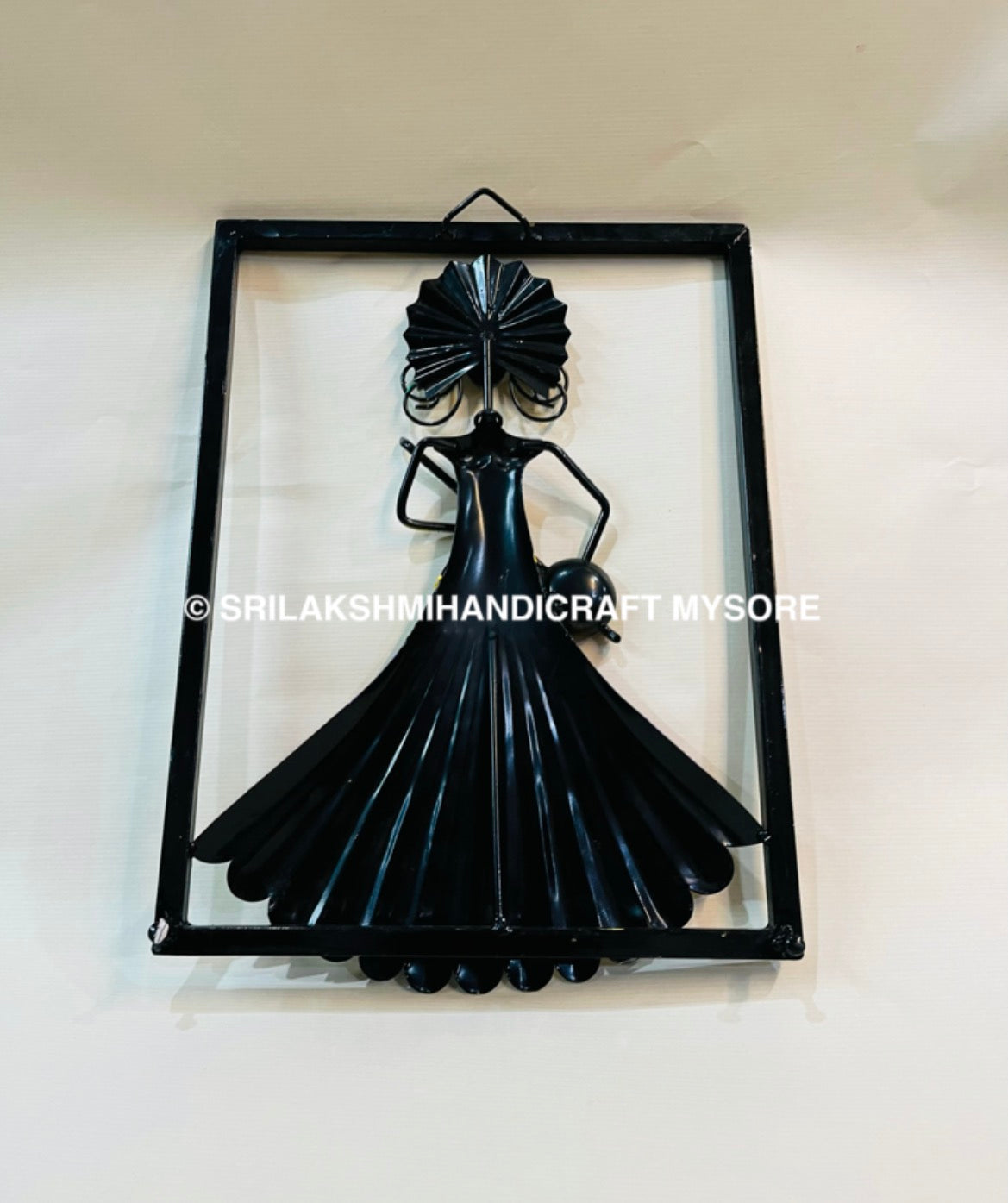 Metal Indothai Lady Frame - Hand-Painted Wall Art